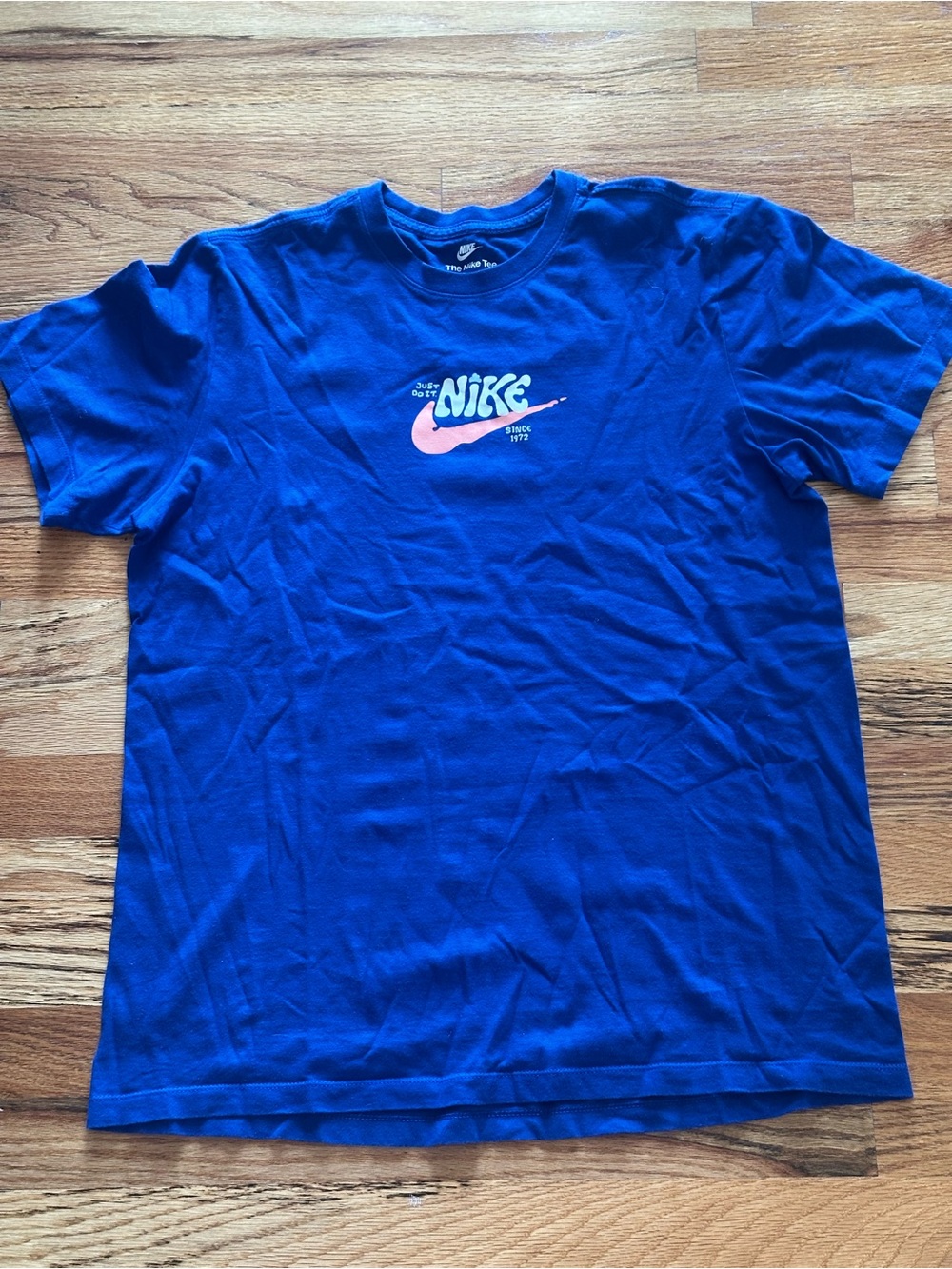 Nike Men's Blue Short-Sleeve Logo T-Shirt